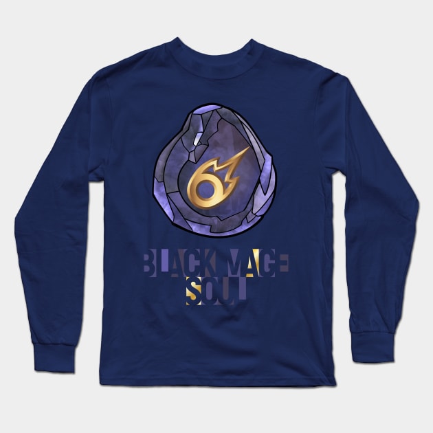 Black Mage Soul - FF14 Job Crystal Long Sleeve T-Shirt by SamInJapan